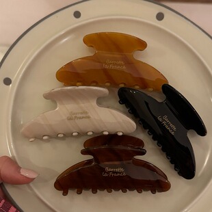 快乐铺子 韩系醋酸抓夹简约气质复古小众高级感后脑勺盘发鲨鱼夹