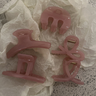 韩系简约加厚抓夹女高级感果冻色后脑勺鲨鱼夹发量多ins发饰