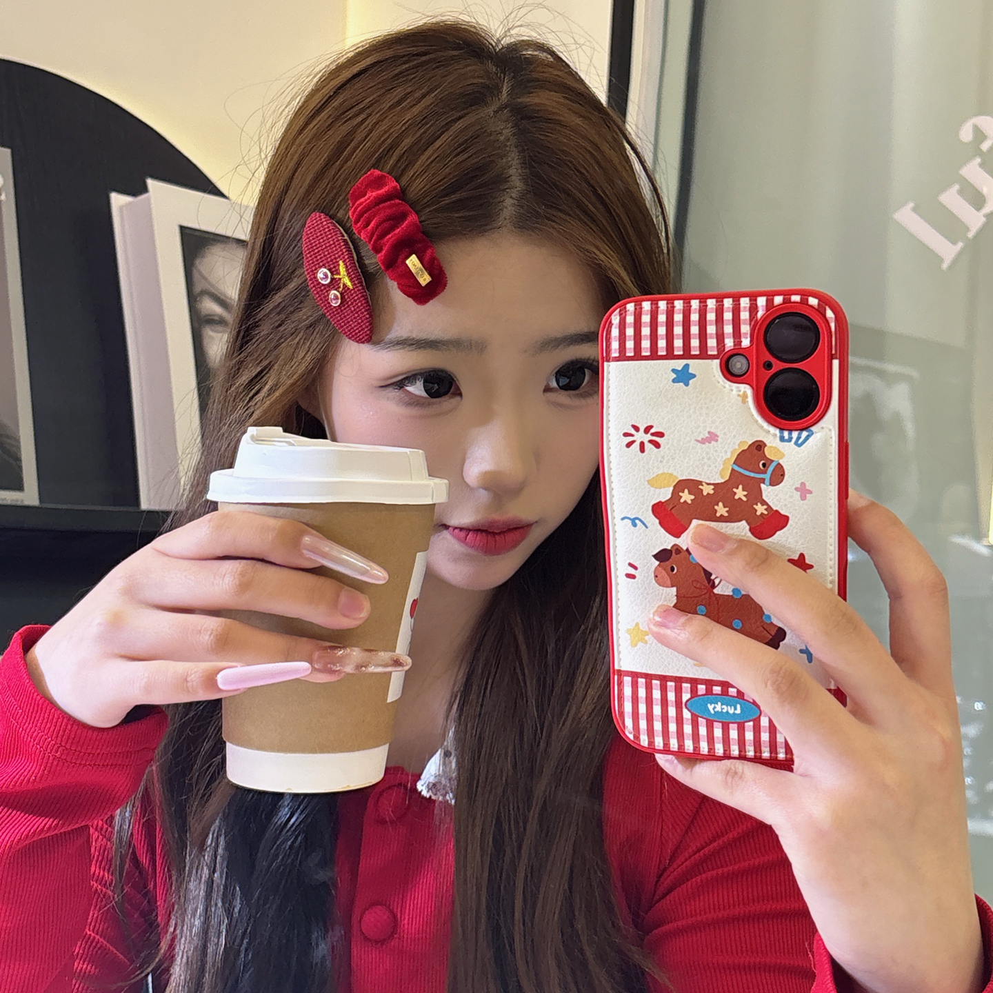 韩国红色绒布蝴蝶结爱心发夹甜美少女侧边刘海夹碎发BB夹发卡,饰品/流行首饰/时尚饰品新,发饰,淘宝优惠券,粉丝福利购,淘宝优惠卷