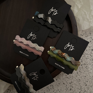 AB款2件套韩国复古醋酸发夹边夹侧边刘海夹女2025新款高端发卡