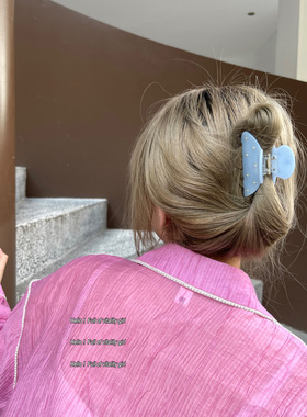 share beauty~醋酸糖果色抓夹精致镶钻清新鲨鱼夹气质小巧发饰