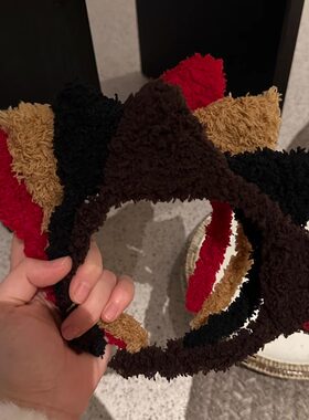 毛绒绒猫耳朵发箍秋冬款