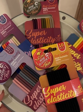 一卡10个装~高弹彩色发绳简约马尾发圈糖果色基础皮筋百搭发饰ins