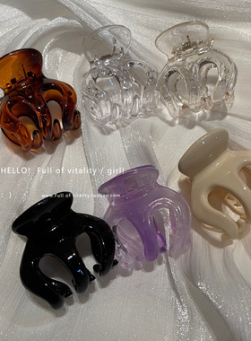 韩国ins少女发量多后脑勺盘发抓夹高马尾固定神器鲨鱼发夹爪夹女