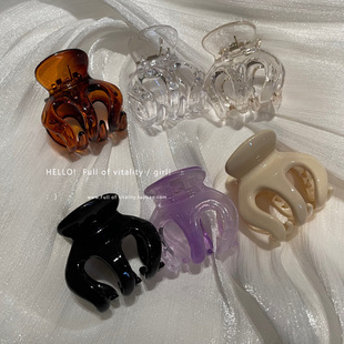 韩国ins少女发量多后脑勺盘发抓夹高马尾固定神器鲨鱼发夹爪夹女