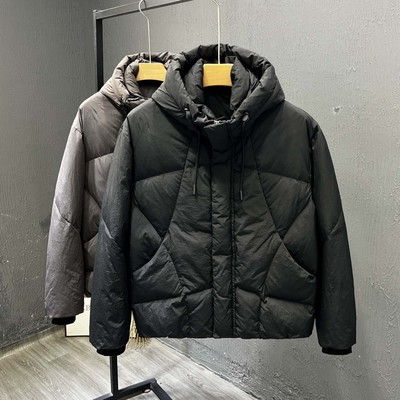 冬季男士90白鸭绒羽绒服2025新款连帽加厚保暖男装休闲面包服外套