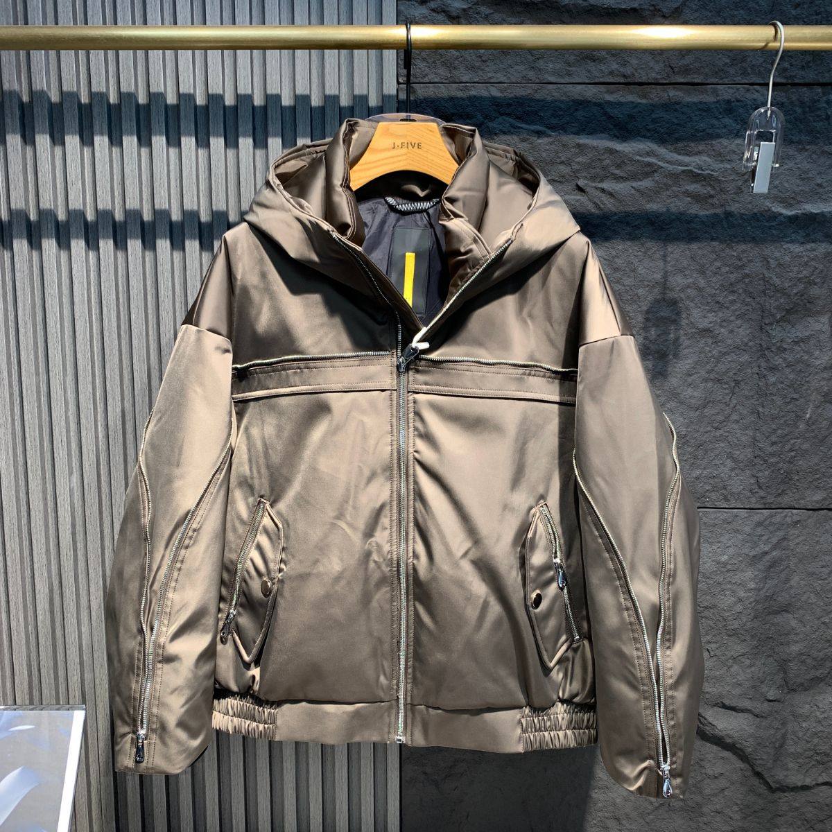 冬季男士羽绒服工装痞帅短款上衣2025冬季时尚休闲连帽羽绒外套