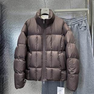 轻量化高充绒238g辑格衔缝立领羽绒服男士 加厚保暖防寒面包服 冬季