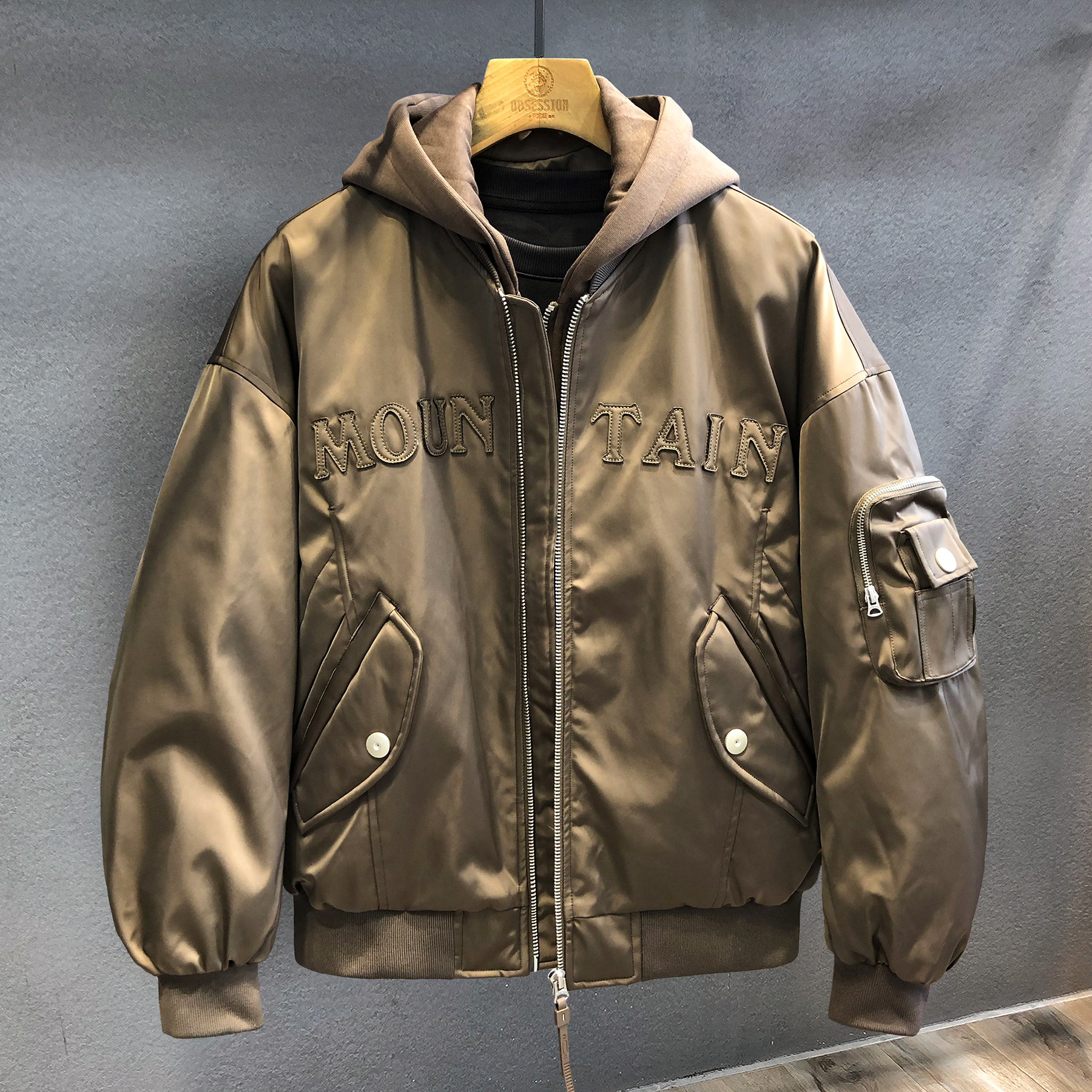 SIAM暹罗咖高订90鸭绒重磅可拆棒球羽绒服男士冬季保暖工装外套男