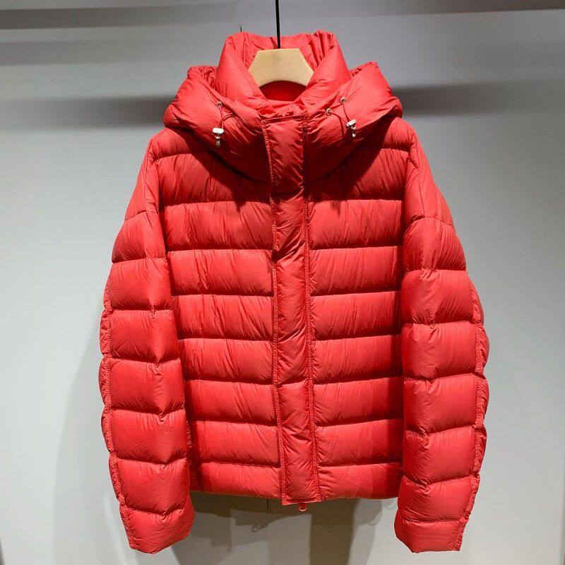 冬季新年红色面包服连帽90鹅绒羽绒服男宽松大码痞帅羽绒衣外套男