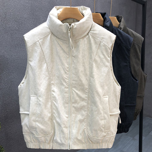 羽绒马甲男潮牌外穿保暖背心2025冬季新款男士无袖羽绒服