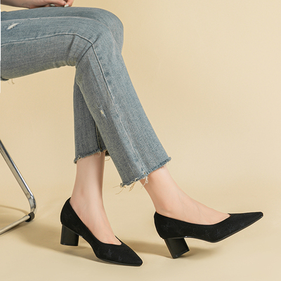 王妃鞋春夏针飞编织季新款粗圆跟