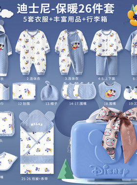 迪士尼春秋冬婴儿衣服礼盒新生儿套装宝宝出生见面礼满月礼物送礼