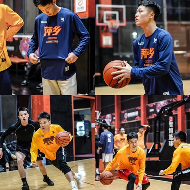 UHBALLER定制款美式篮球长袖T恤运动速干高弹训练服热身服投篮服