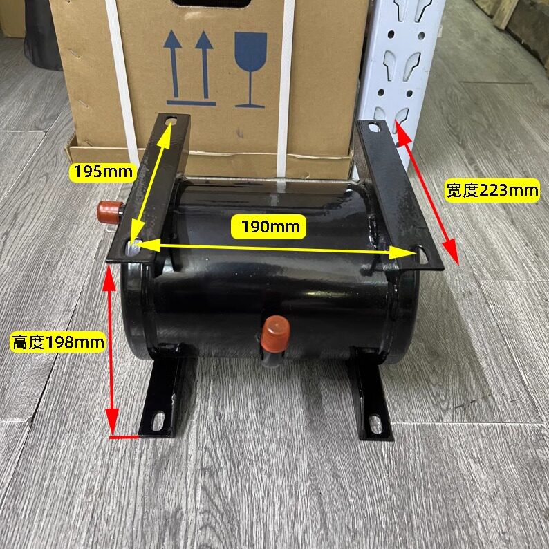 冷库卧式储液器焊口空调5匹压缩机制冷机组冷媒储液罐JHC-6黑色 - 实物图