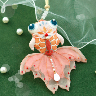 手工刺绣平安符香囊DIY材料包锦鲤绿马守护祝福创意挂饰闺蜜礼物