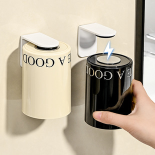 壁挂式磁吸漱口杯倒挂刷牙杯情侣牙刷杯奶油风牙刷架洗漱杯倒放