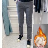 小直筒休闲长裤 春季 加绒加厚摇粒绒保暖休闲运动卫裤