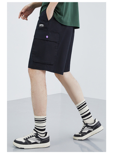 促销安踏2023夏季新款男棉质休闲工装短裤透气五分裤152328519