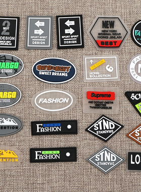 彩色透明皮标徽标衣服补丁贴硅胶橡胶PVC软胶DIY破洞修补LOGO定制