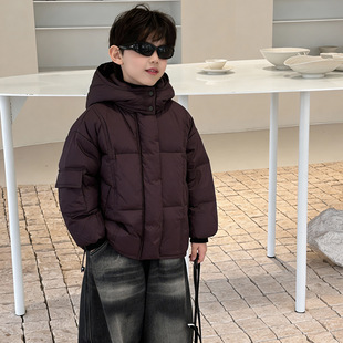 貌貌妈家2025冬季新款韩版儿童保暖羽绒服纯色羽绒服男童羽绒大衣