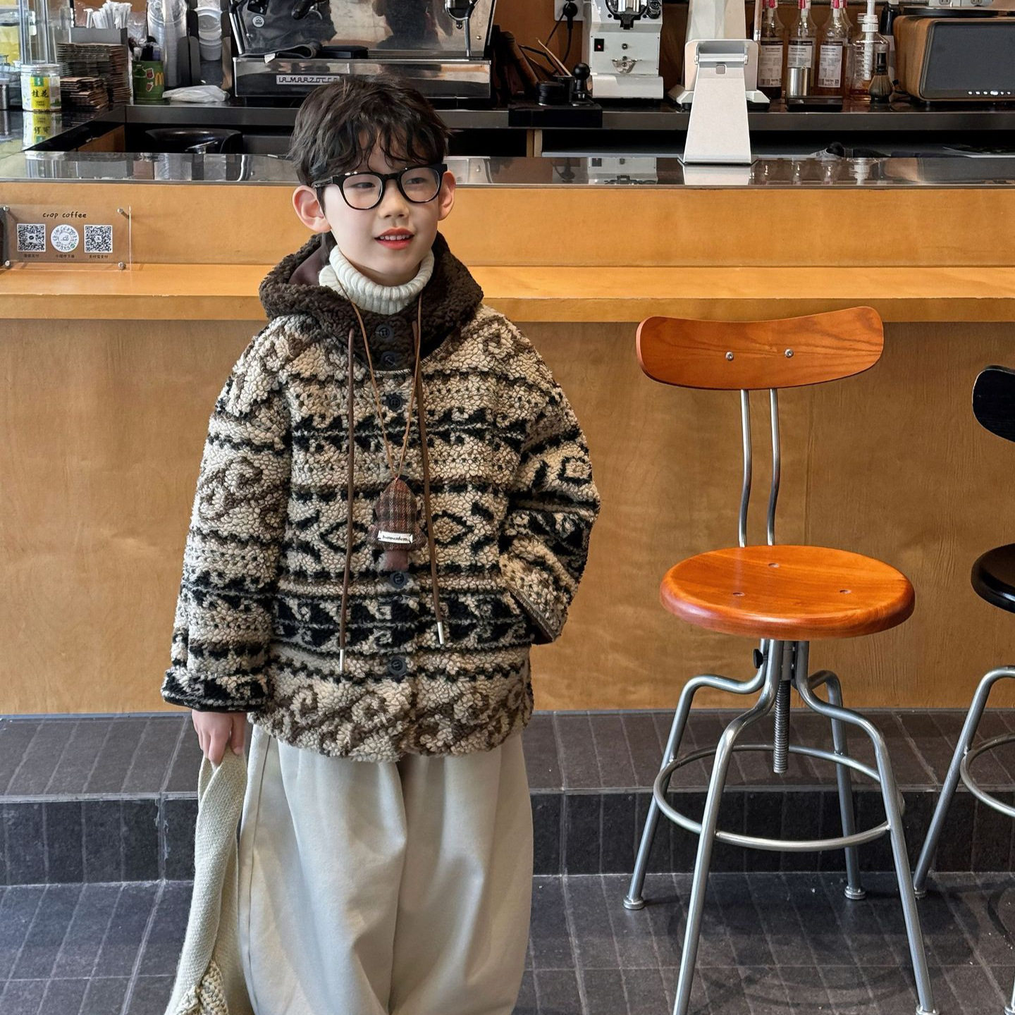 貌貌妈家2025冬季韩版男童圣诞加厚加绒保暖毛毛外套儿童夹棉上衣,童装/婴儿装/亲子装,棉袄/棉服,淘宝优惠券,粉丝福利购,淘宝优惠卷