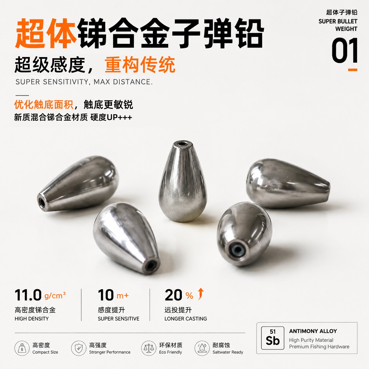 拾星人路亚超体锑合金子弹铅图片
