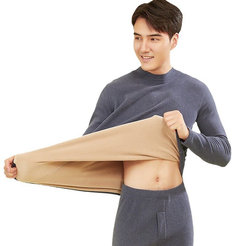 保暖内衣套装女中领加绒加厚发热秋衣秋裤打底男加厚款防寒可外穿