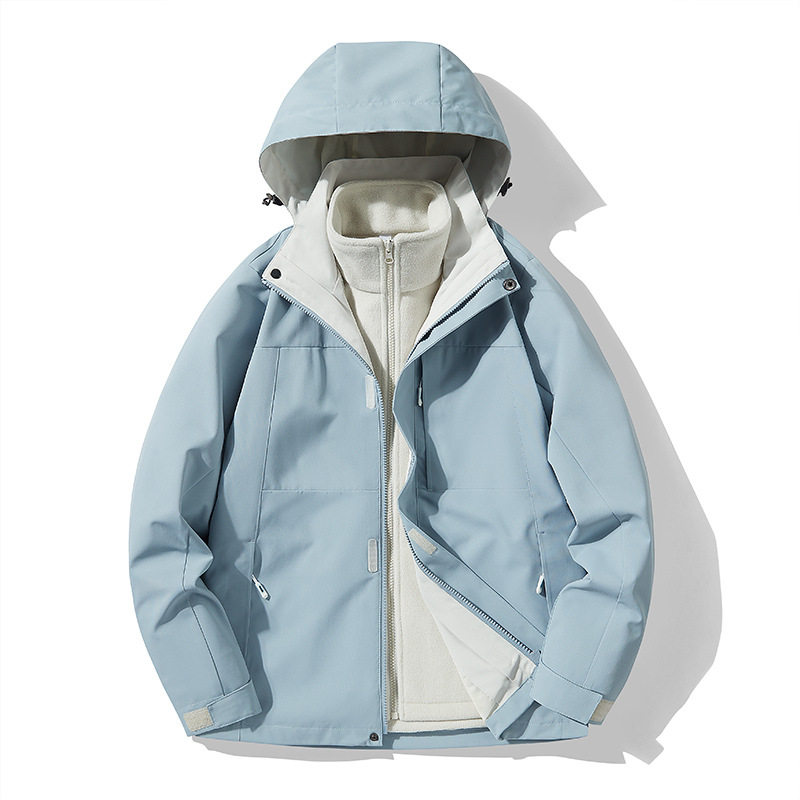 2026冲锋衣男三合一防泼水户外登山服女可拆卸两件套可定制印LOGO