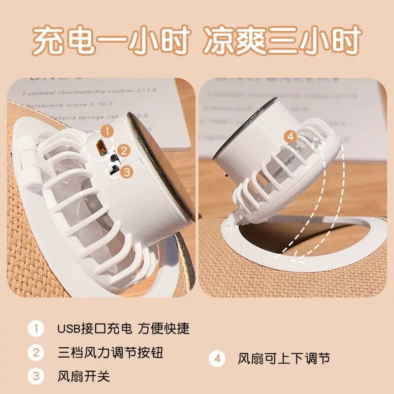 网红披肩款草席男编织太阳能风扇帽可充电遮脸成人现货骑行电
