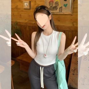 百搭打底衫 2025年夏季 简风修身 露腰背心圆领无袖 基础款