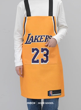 原创恶搞创意球队棉麻科比詹姆斯围裙耐脏耐用便携背带式猛男围腰
