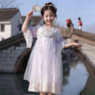 女童汉服2026新款 夏儿童国风刺绣超仙公主裙子女孩古风连衣裙唐装