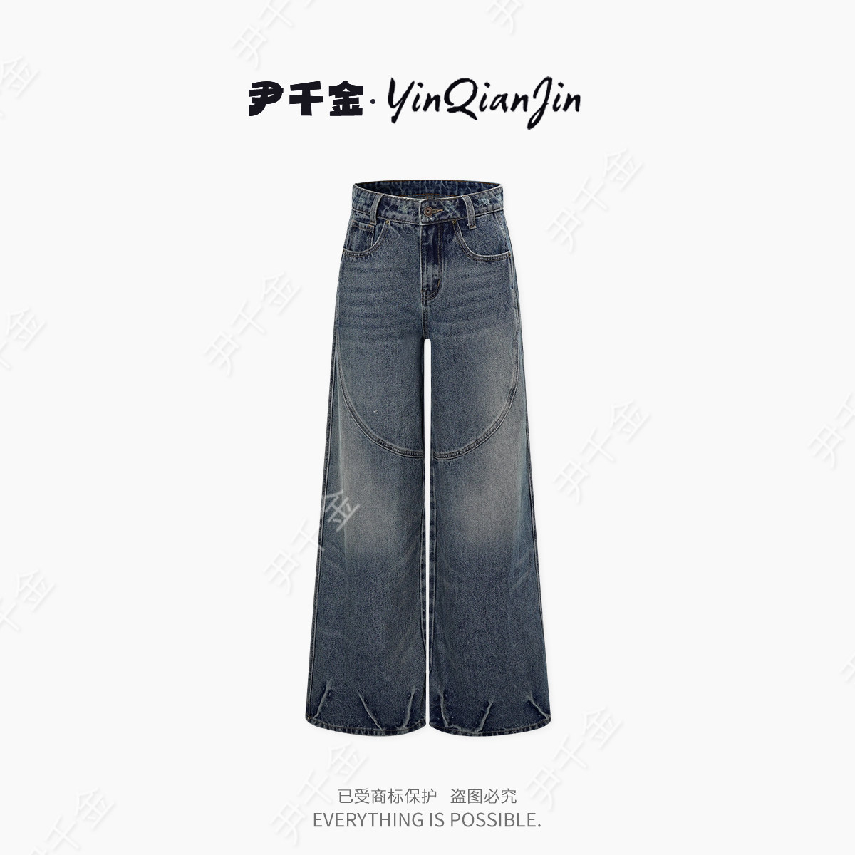 美式复古水洗牛仔裤K257496