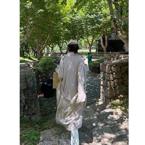 尹千金【轻奢宿本】慵懒宽松针织开衫长款风衣外套毛衣女F262915