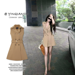 尹千金 高品质肌理老钱感摩卡风衣马甲Q256142 京圈千颂伊