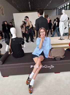 尹千金老钱感亚麻45棉女衬衫