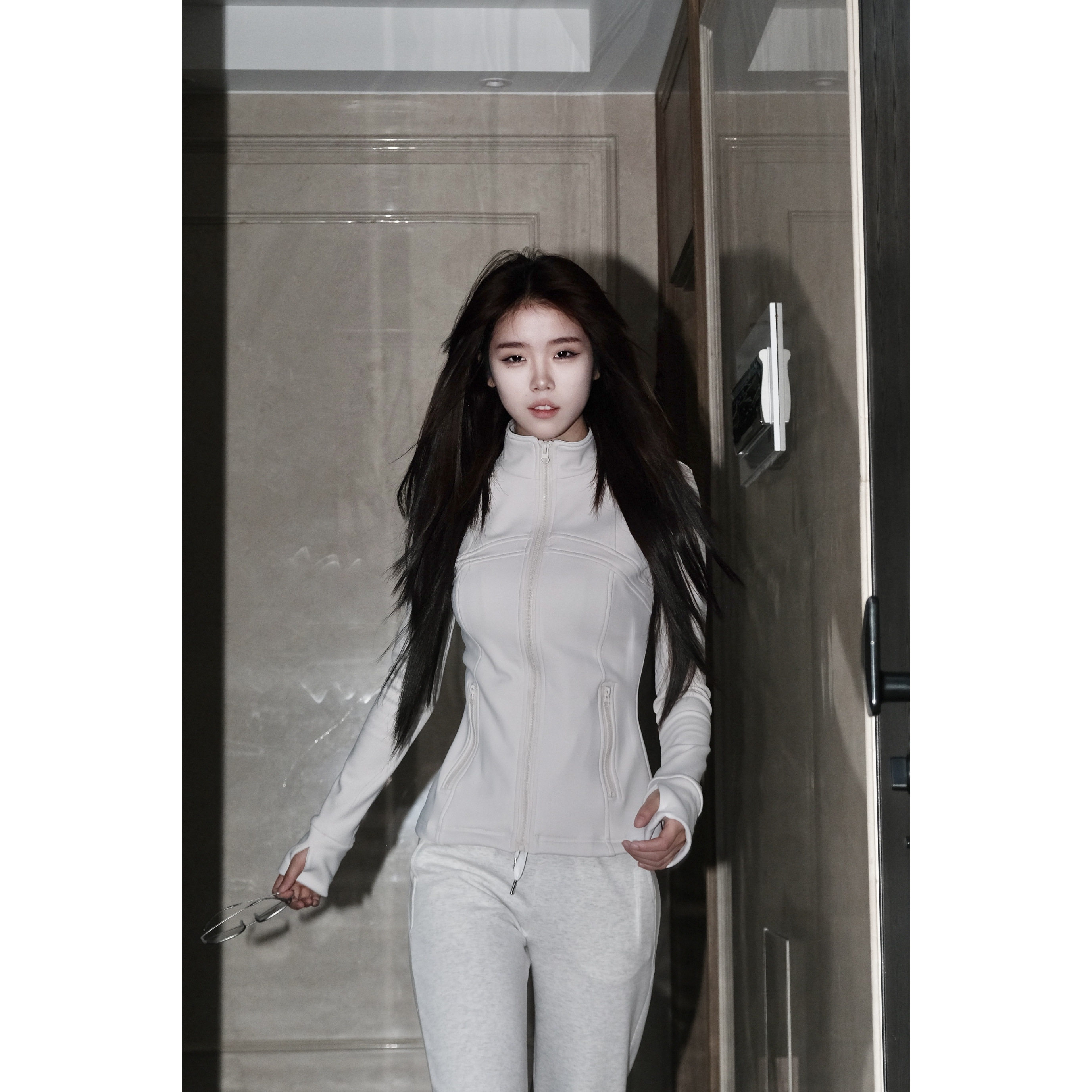 双C立领修身显瘦户外运动休闲