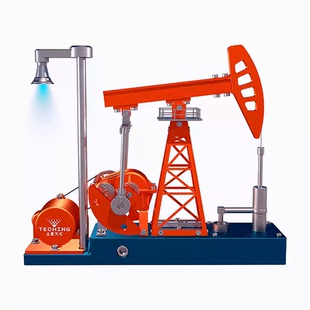 土星文化电驱抽油机 全金属拼装磕头机 仿真采油机 铝合金抽油机