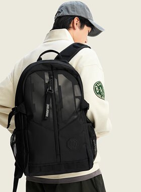李宁反伍BADFIVE反光防泼水双肩包运动包男女同款背包ABSW009