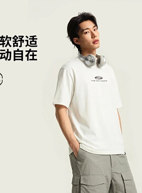 李宁反伍BADFIVE男子宽松短袖文化衫运动T恤休闲上衣AHSW163