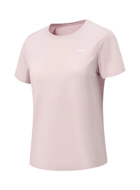 李宁女子冰感舒适吸湿排汗健身系列短袖T恤运动服休闲ATSW488
