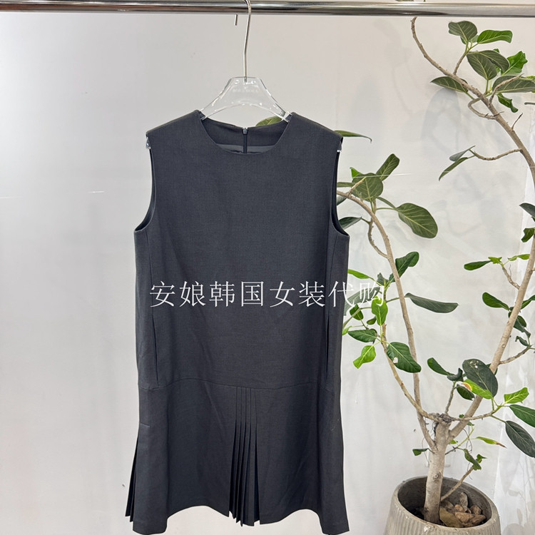 安娘韩国代购FIVE BOBO东大门女装2025秋季新圆领无袖背心连衣裙