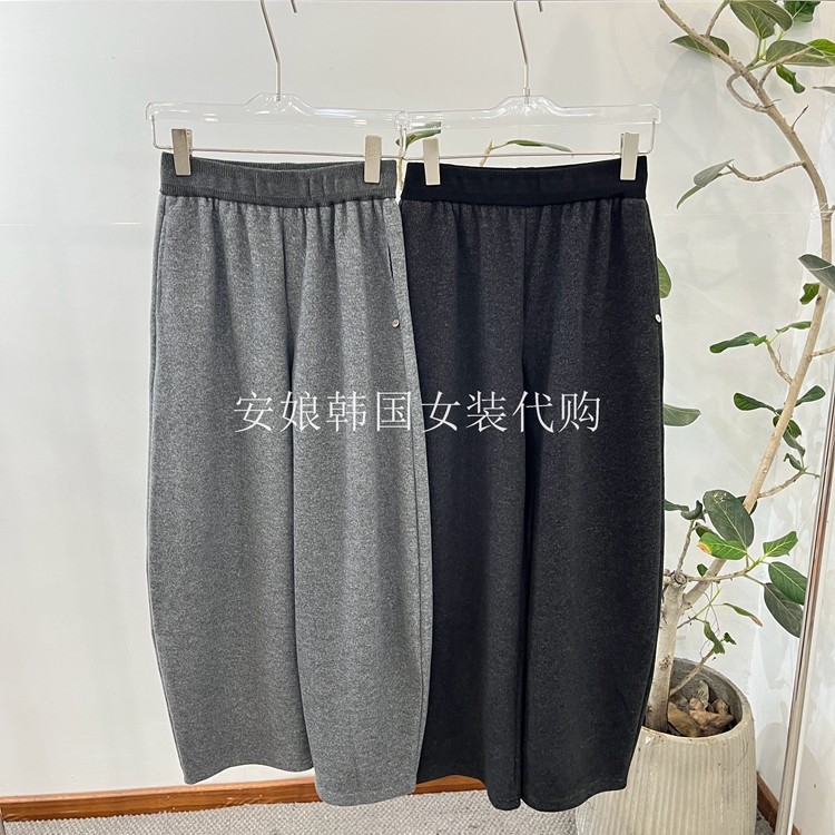 时尚拼接松弯刀裤加厚休闲裤