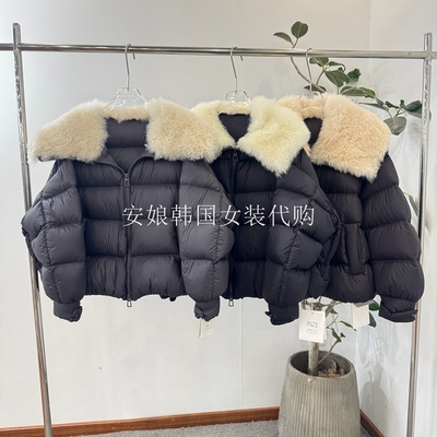 PH23山羊绒毛领白鹅绒羽绒服外套