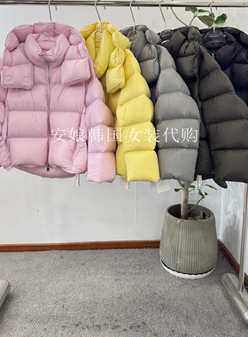安娘韩国代购PH23女装2025冬季新款连帽泡芙白鹅绒面包服羽绒外套