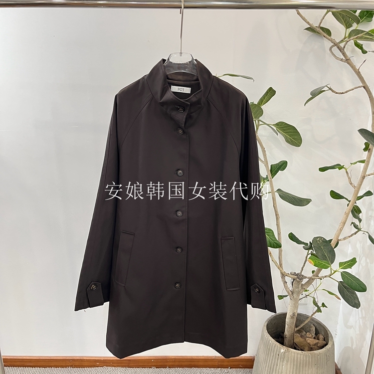 PH23翻领短袖净色单排扣风衣