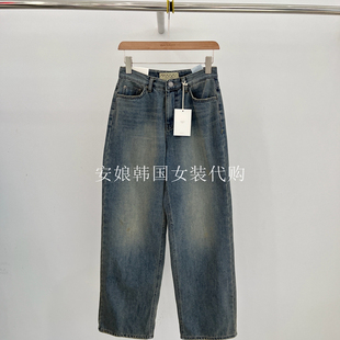 安娘韩国代购进口女装PROJECTSALT2025冬新款时尚直筒加绒牛仔裤