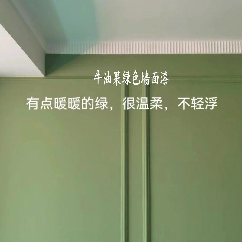 外墙牛油果绿浅绿复古乳胶漆防水防潮防磨耐久网红色面自刷墙
