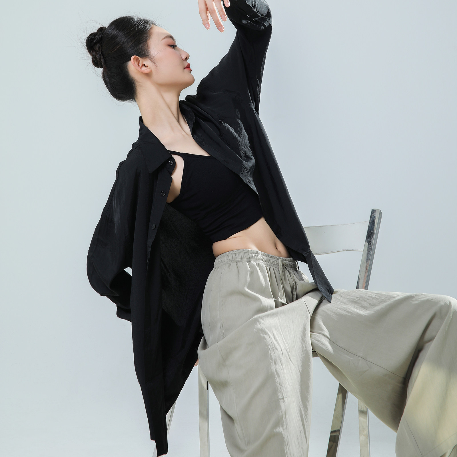 朵棠现代舞蹈衬衫练功服男女款宽松上衣飘逸长袖舞蹈生艺考生服装